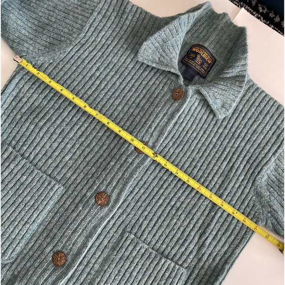 WOOLRICH women’s sweater SZ M soft pine green button up cardigan 100% wo… - Picture 6 of 9